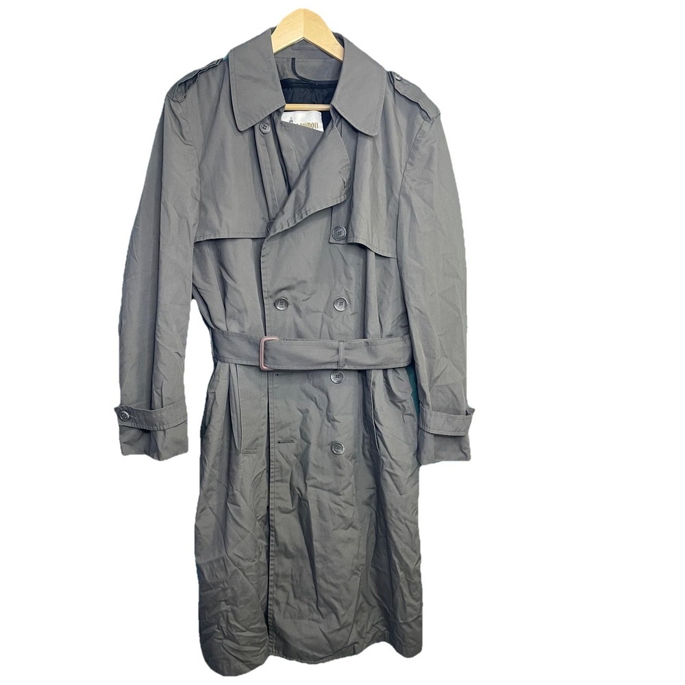 Vintage LONDON FOG Men's Double Breasted Trench Coat Gray Size 38R